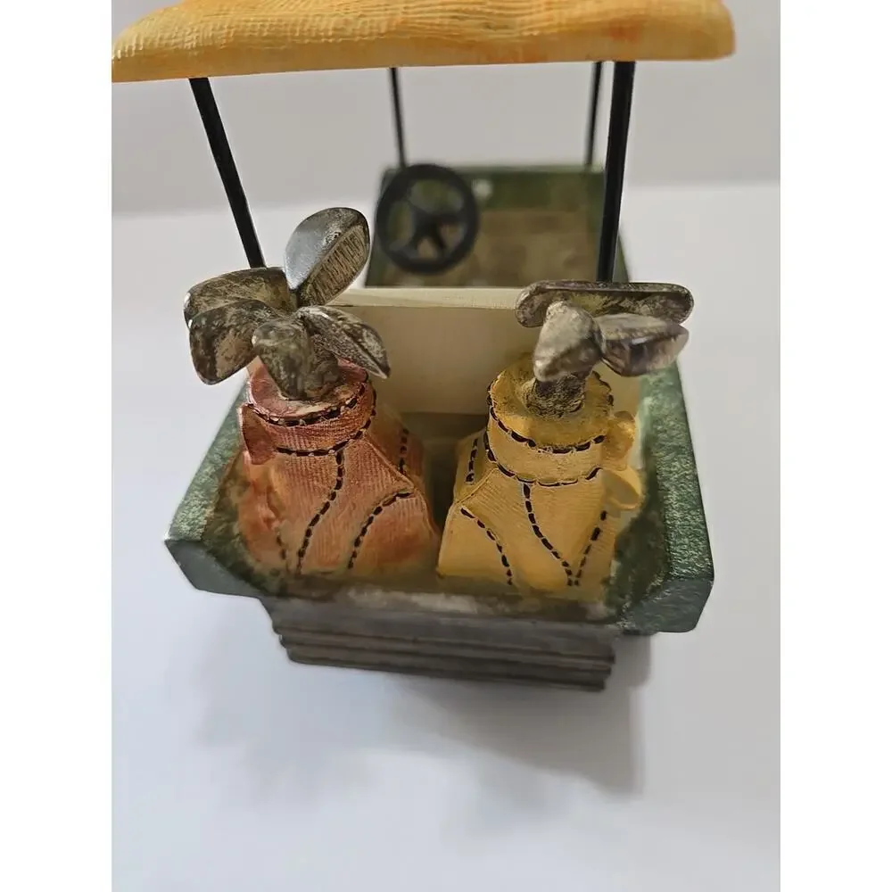 Vintage Ceramic Golf Cart Toothbrush Holder